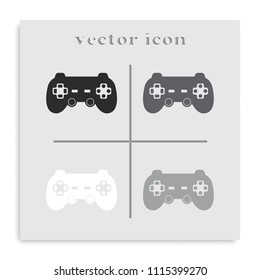 Joystick flat black and white vector icon.