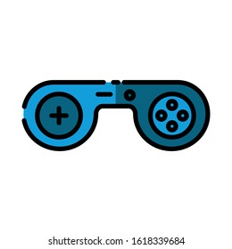Joystick flat  icon.  Design template vector