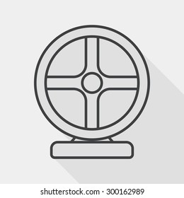 joystick flat icon with long shadow, line icon