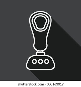joystick flat icon with long shadow, line icon