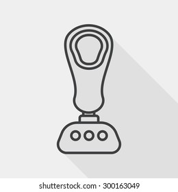 joystick flat icon with long shadow, line icon