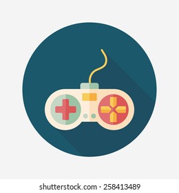joystick flat icon with long shadow,eps10