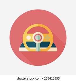 joystick flat icon with long shadow,eps10