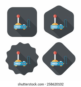 joystick flat icon with long shadow,eps10