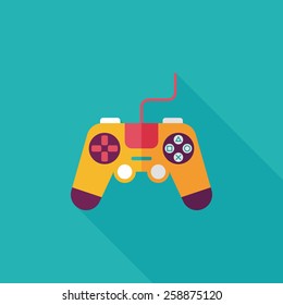 joystick flat icon with long shadow,eps10
