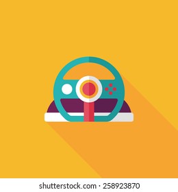 joystick flat icon with long shadow,eps10