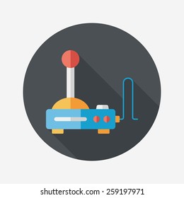 joystick flat icon with long shadow,eps10