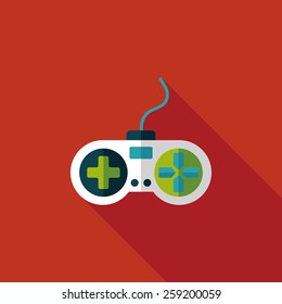 joystick flat icon with long shadow,eps10