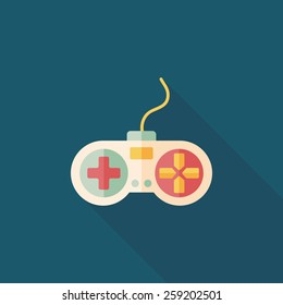 joystick flat icon with long shadow,eps10