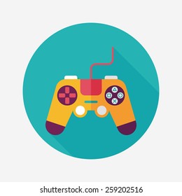joystick flat icon with long shadow,eps10