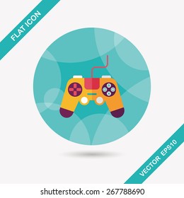 joystick flat icon with long shadow,eps10