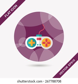 joystick flat icon with long shadow,eps10