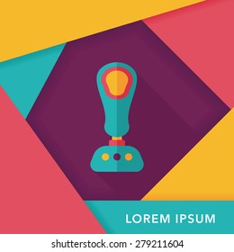 joystick flat icon with long shadow,eps10