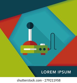 joystick flat icon with long shadow,eps10