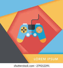 joystick flat icon with long shadow,eps10