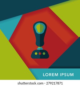 joystick flat icon with long shadow,eps10
