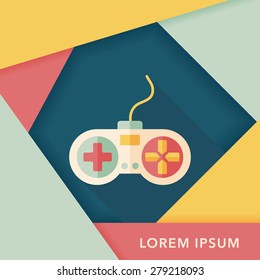 joystick flat icon with long shadow,eps10