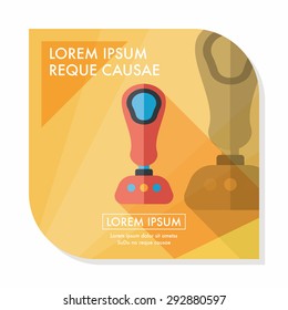 joystick flat icon with long shadow,eps10