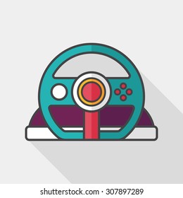 joystick flat icon with long shadow,eps10