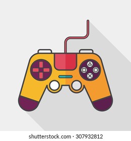 joystick flat icon with long shadow,eps10