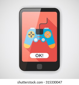 joystick flat icon with long shadow,eps10