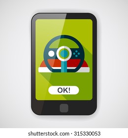 joystick flat icon with long shadow,eps10