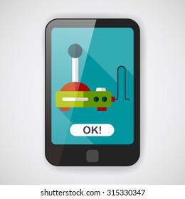 joystick flat icon with long shadow,eps10