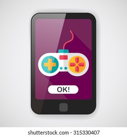 joystick flat icon with long shadow,eps10