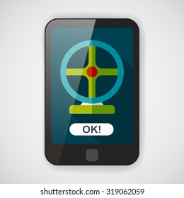 joystick flat icon with long shadow,eps10