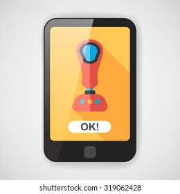 joystick flat icon with long shadow,eps10