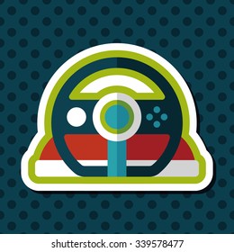 joystick flat icon with long shadow,eps10