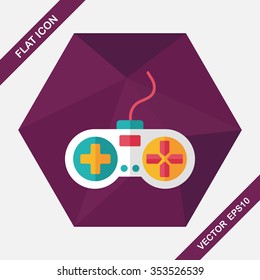 joystick flat icon with long shadow,eps10