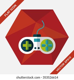 joystick flat icon with long shadow,eps10