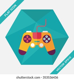 joystick flat icon with long shadow,eps10