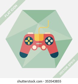 joystick flat icon with long shadow,eps10