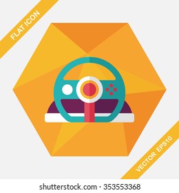 joystick flat icon with long shadow,eps10