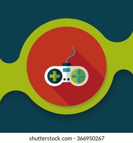 joystick flat icon with long shadow,eps10