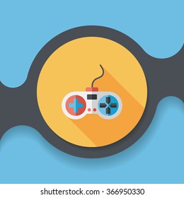 joystick flat icon with long shadow,eps10