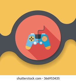 joystick flat icon with long shadow,eps10