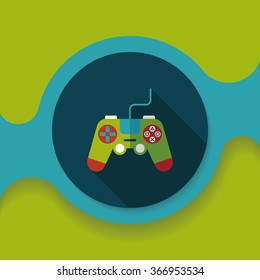 joystick flat icon with long shadow,eps10