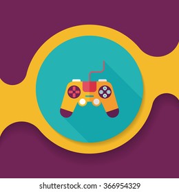 joystick flat icon with long shadow,eps10