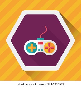 joystick flat icon with long shadow,eps10