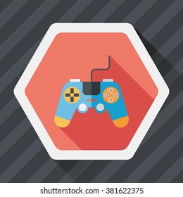 joystick flat icon with long shadow,eps10
