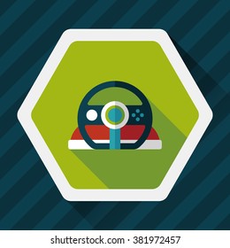joystick flat icon with long shadow,eps10
