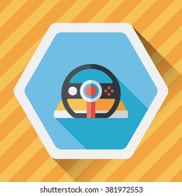 joystick flat icon with long shadow,eps10