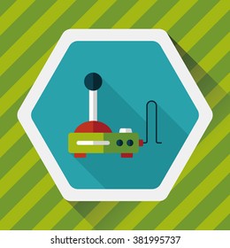 joystick flat icon with long shadow,eps10