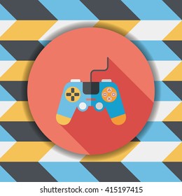 joystick flat icon with long shadow,eps10