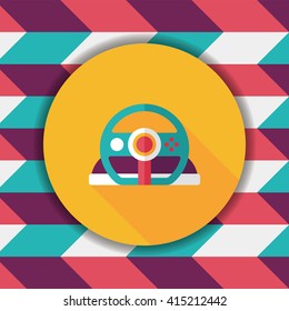 joystick flat icon with long shadow,eps10