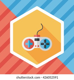 joystick flat icon with long shadow,eps10