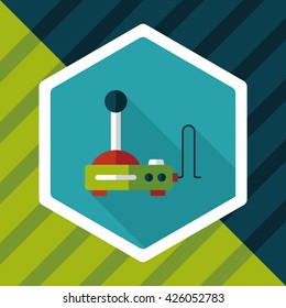 joystick flat icon with long shadow,eps10